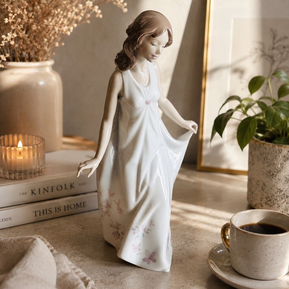 Lladro Wonderful Mother #6975 Porcelain Figurine 2003 Floral Dress Spain 11"